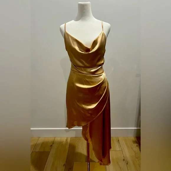 Revolve Dresses | Revolve Jacinda Dress In Gold | Color: Gold | Size: S | Fitchickjenn's Closet